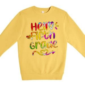 Colorful Hello Fifth Grade Premium Crewneck Sweatshirt