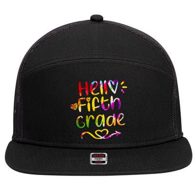 Colorful Hello Fifth Grade 7 Panel Mesh Trucker Snapback Hat