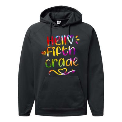 Colorful Hello Fifth Grade Performance Fleece Hoodie