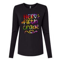 Colorful Hello Fifth Grade Womens Cotton Relaxed Long Sleeve T-Shirt