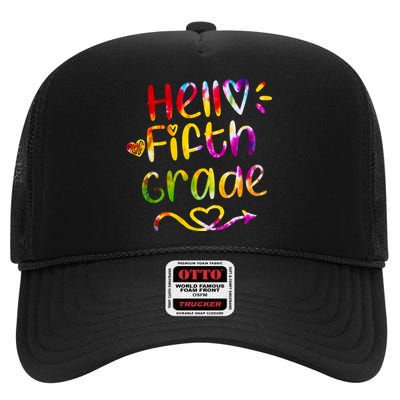 Colorful Hello Fifth Grade High Crown Mesh Back Trucker Hat