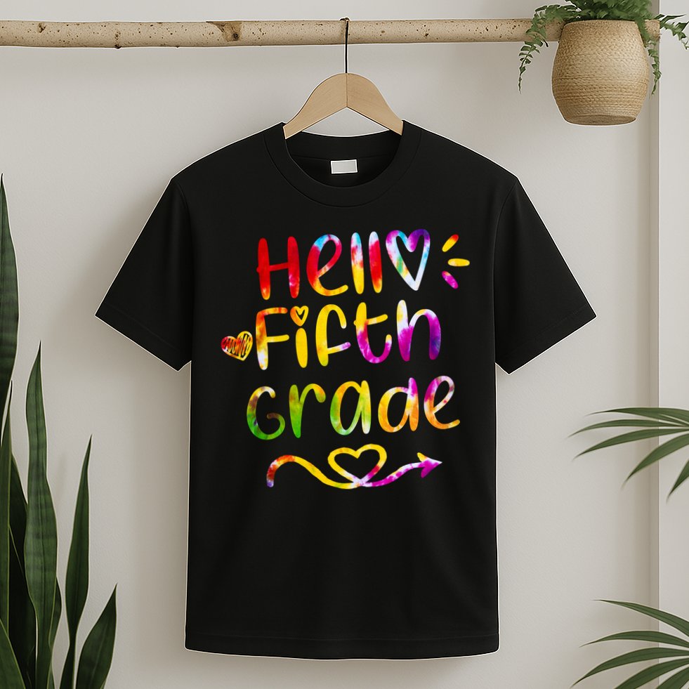 Colorful Hello Fifth Grade T-Shirt