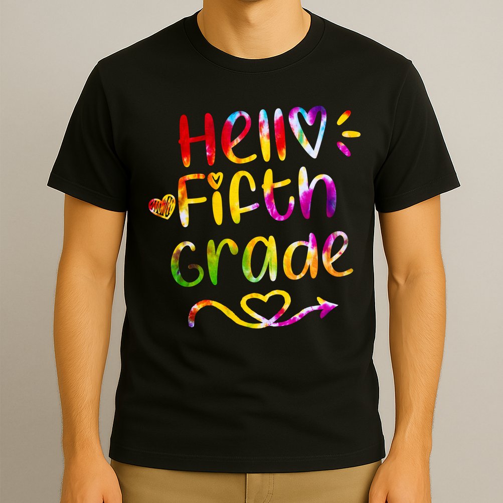Colorful Hello Fifth Grade T-Shirt