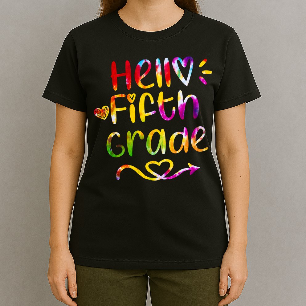 Colorful Hello Fifth Grade T-Shirt