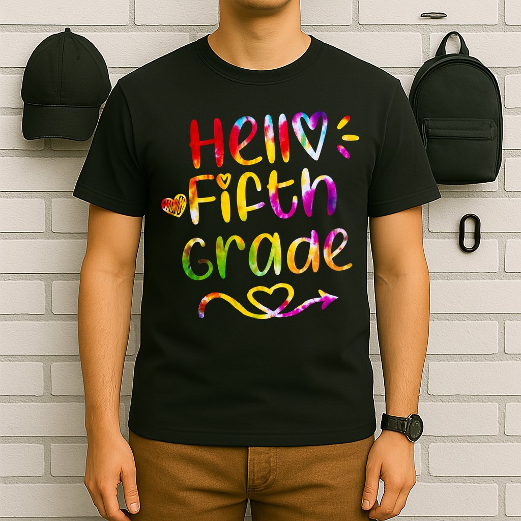 Colorful Hello Fifth Grade T-Shirt