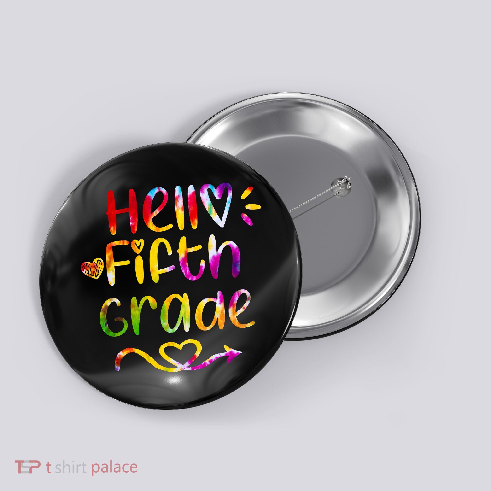Colorful Hello Fifth Grade Button