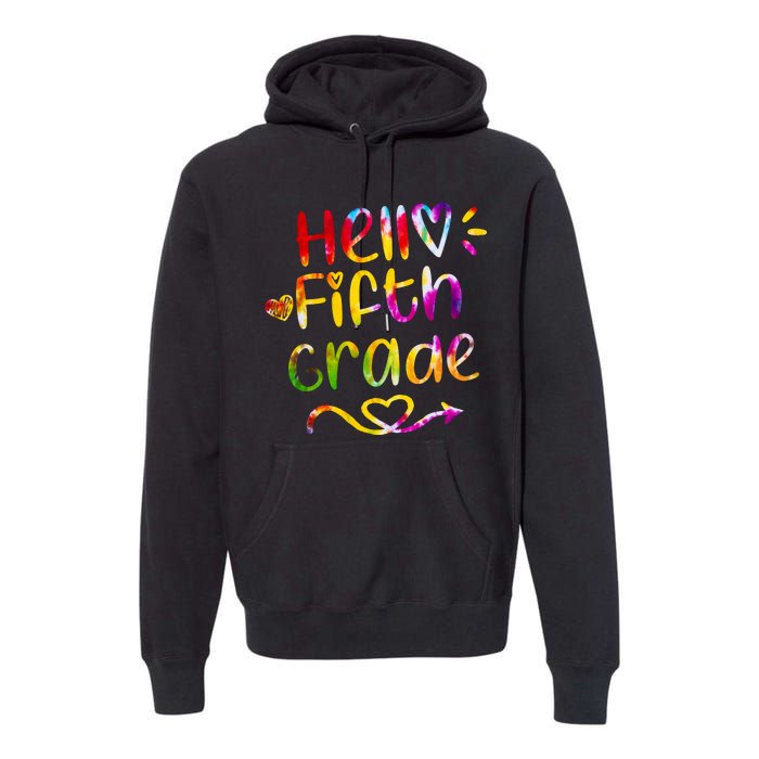 Colorful Hello Fifth Grade Premium Hoodie