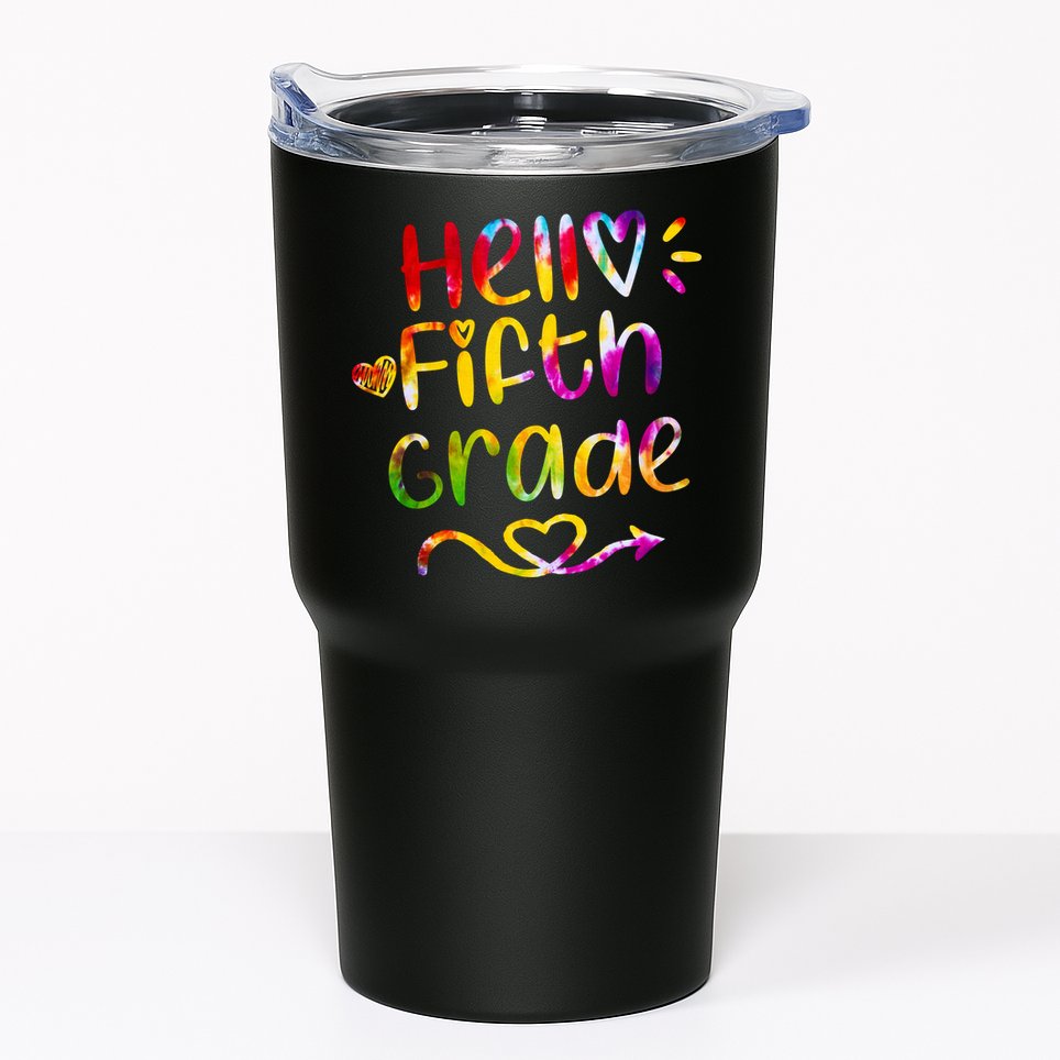 Colorful Hello Fifth Grade Tumbler