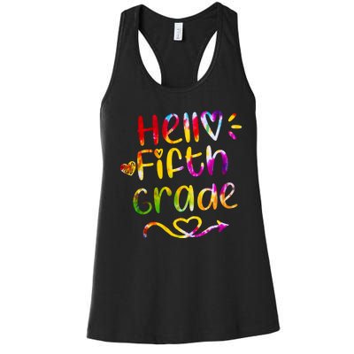 Colorful Hello Fifth Grade Women's Racerback Tank