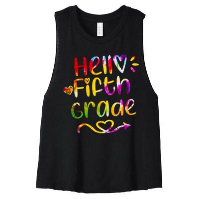 Colorful Hello Fifth Grade Women's Racerback Cropped Tank