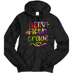 Colorful Hello Fifth Grade Tie Dye Hoodie