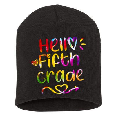 Colorful Hello Fifth Grade Short Acrylic Beanie