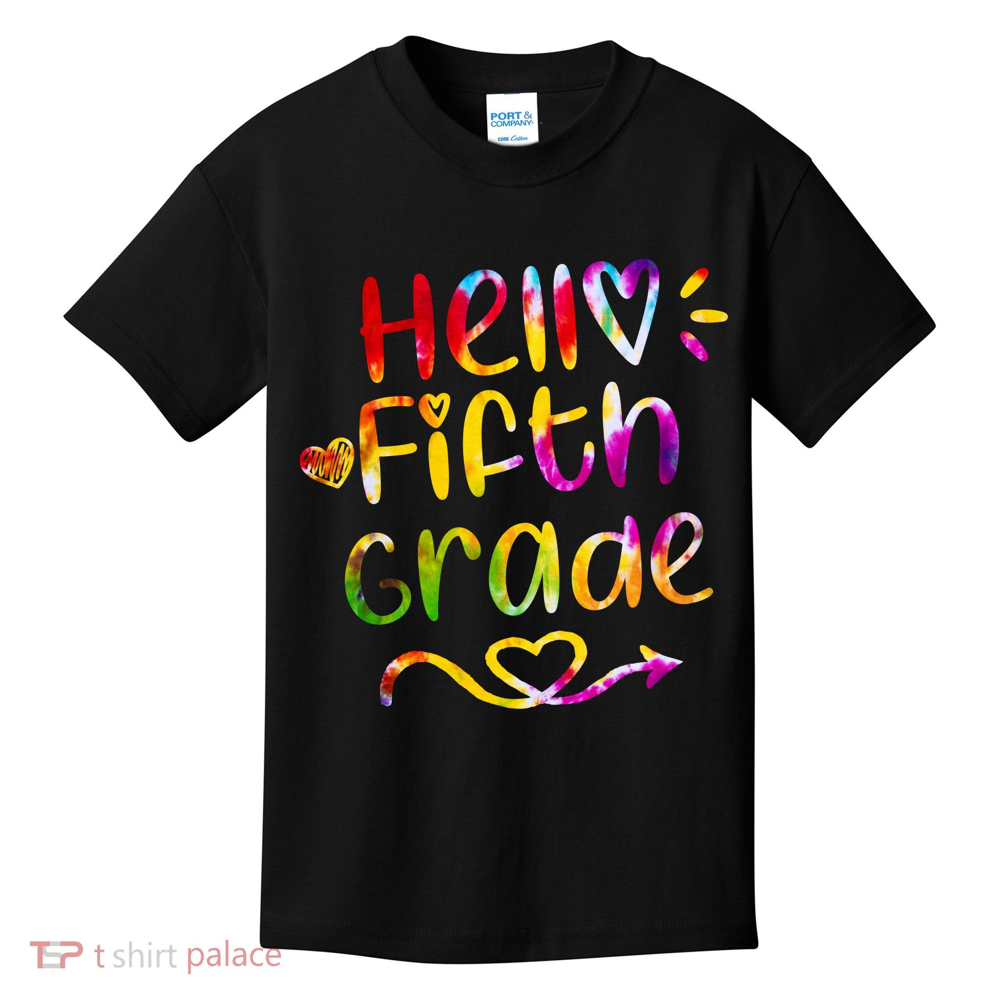 Colorful Hello Fifth Grade Kids T-Shirt