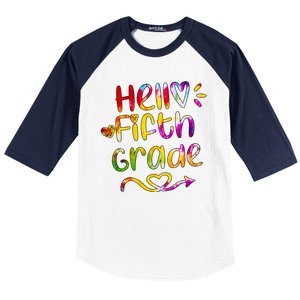 Colorful Hello Fifth Grade Baseball Sleeve Shirt