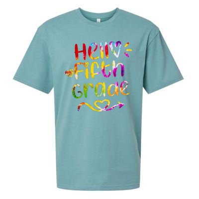 Colorful Hello Fifth Grade Sueded Cloud Jersey T-Shirt