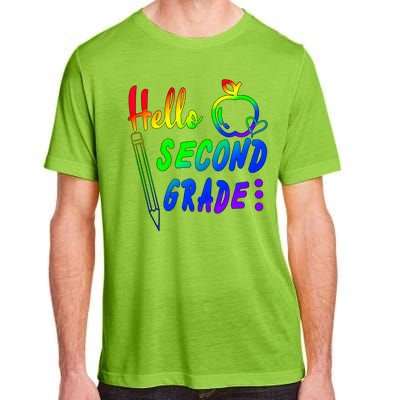 Colorful Hello Second Grade Adult ChromaSoft Performance T-Shirt