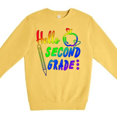 Colorful Hello Second Grade Premium Crewneck Sweatshirt