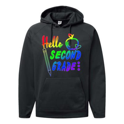 Colorful Hello Second Grade Performance Fleece Hoodie