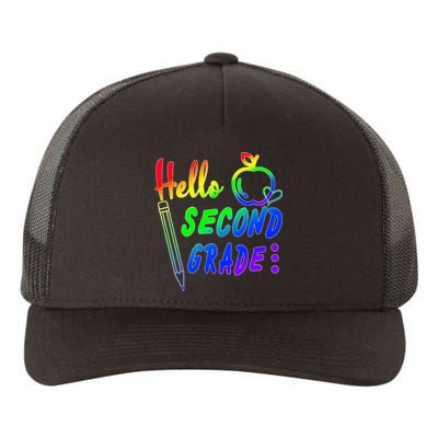 Colorful Hello Second Grade Yupoong Adult 5-Panel Trucker Hat