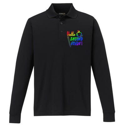 Colorful Hello Second Grade Performance Long Sleeve Polo