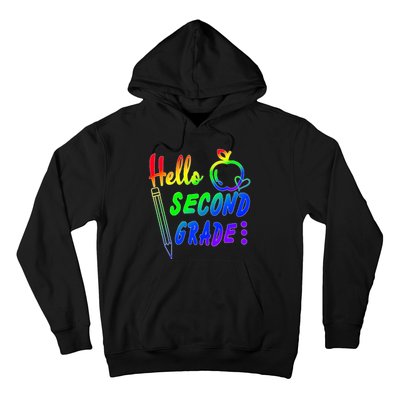 Colorful Hello Second Grade Hoodie