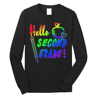 Colorful Hello Second Grade Long Sleeve Shirt