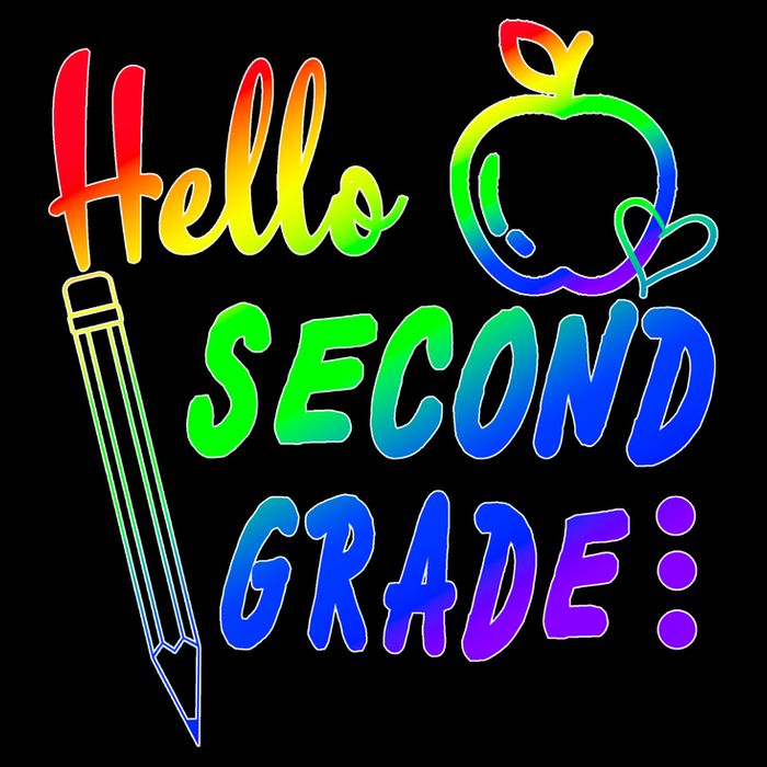 Colorful Hello Second Grade Long Sleeve Shirt