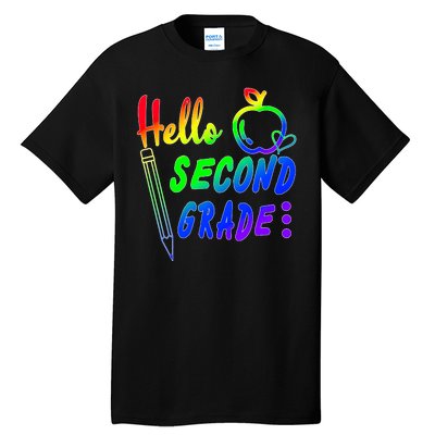 Colorful Hello Second Grade Tall T-Shirt