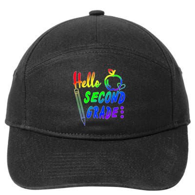 Colorful Hello Second Grade 7-Panel Snapback Hat