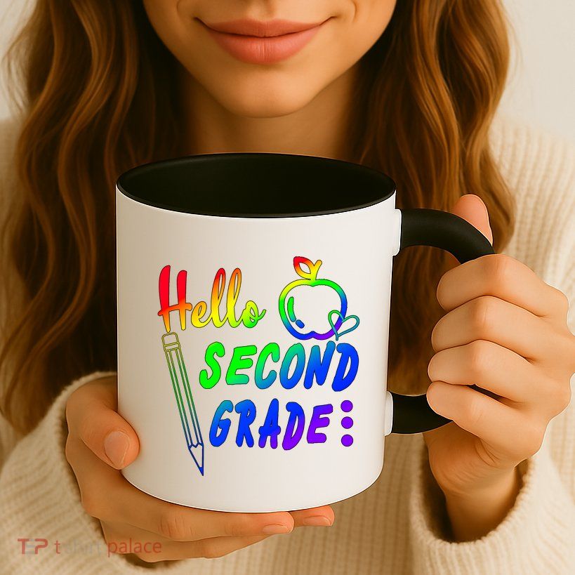 Colorful Hello Second Grade Mug