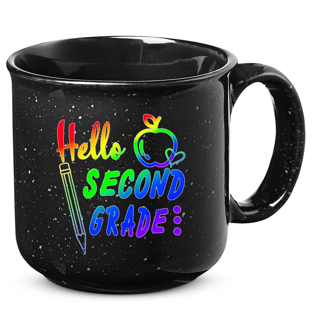 Colorful Hello Second Grade 15oz Campfire Ceramic Mug