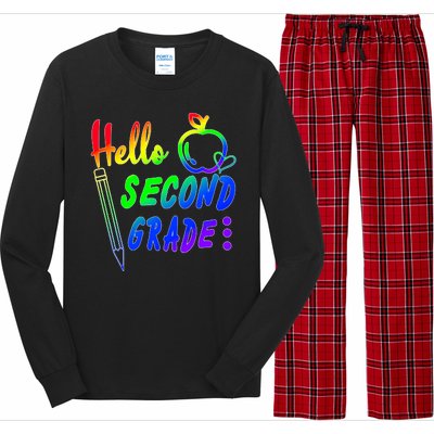 Colorful Hello Second Grade Long Sleeve Pajama Set