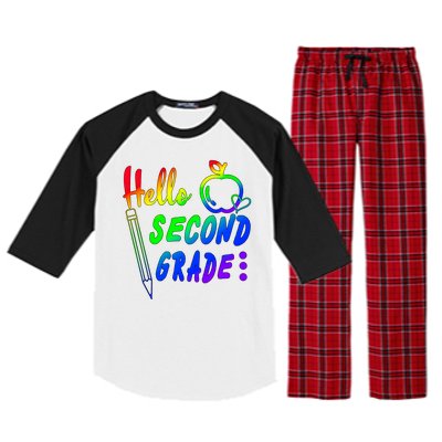 Colorful Hello Second Grade Raglan Sleeve Pajama Set