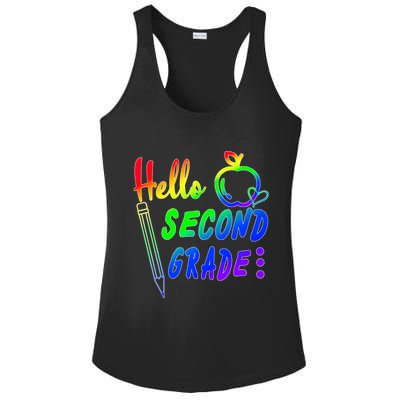 Colorful Hello Second Grade Ladies PosiCharge Competitor Racerback Tank