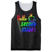 Colorful Hello Second Grade Mesh Reversible Basketball Jersey Tank