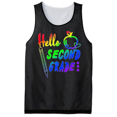 Colorful Hello Second Grade Mesh Reversible Basketball Jersey Tank