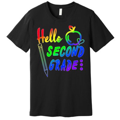 Colorful Hello Second Grade Premium T-Shirt