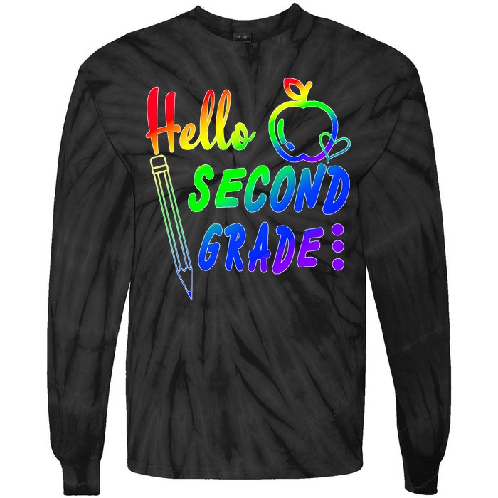 Colorful Hello Second Grade Tie-Dye Long Sleeve Shirt