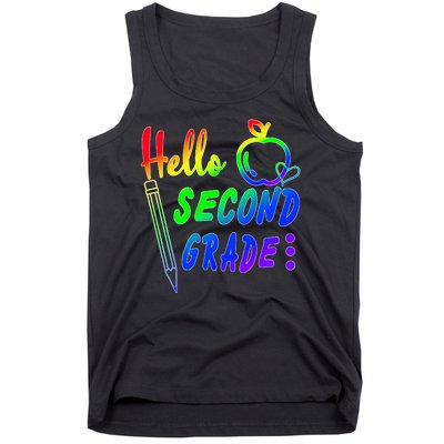 Colorful Hello Second Grade Tank Top