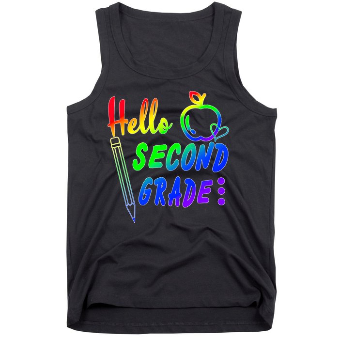 Colorful Hello Second Grade Tank Top