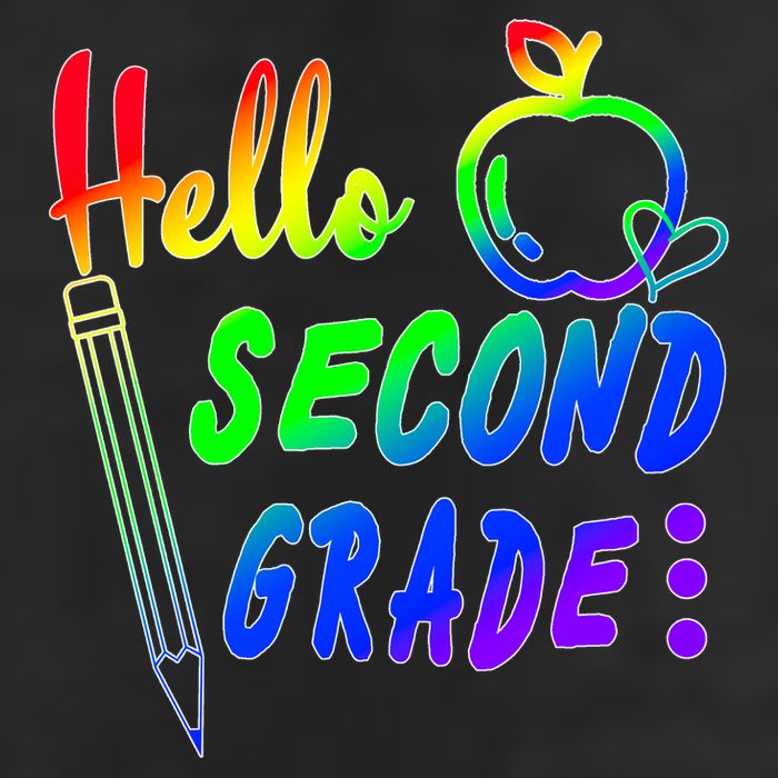 Colorful Hello Second Grade Golf Towel