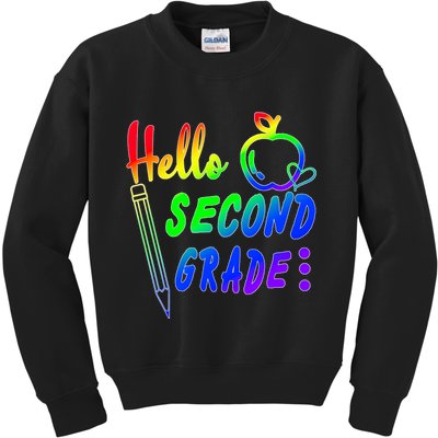 Colorful Hello Second Grade Kids Sweatshirt