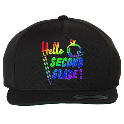 Colorful Hello Second Grade Wool Snapback Cap