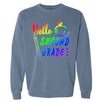 Colorful Hello Second Grade Garment-Dyed Sweatshirt