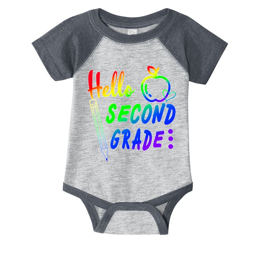 Colorful Hello Second Grade Infant Baby Jersey Bodysuit