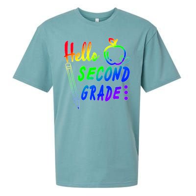 Colorful Hello Second Grade Sueded Cloud Jersey T-Shirt