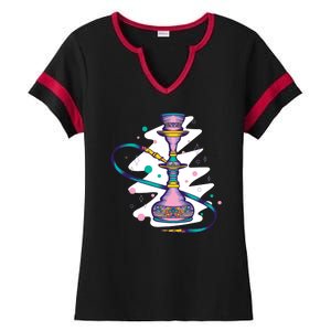 Colorful Hookah Ladies Halftime Notch Neck Tee