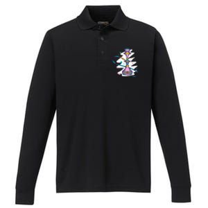 Colorful Hookah Performance Long Sleeve Polo