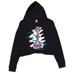 Colorful Hookah Crop Fleece Hoodie