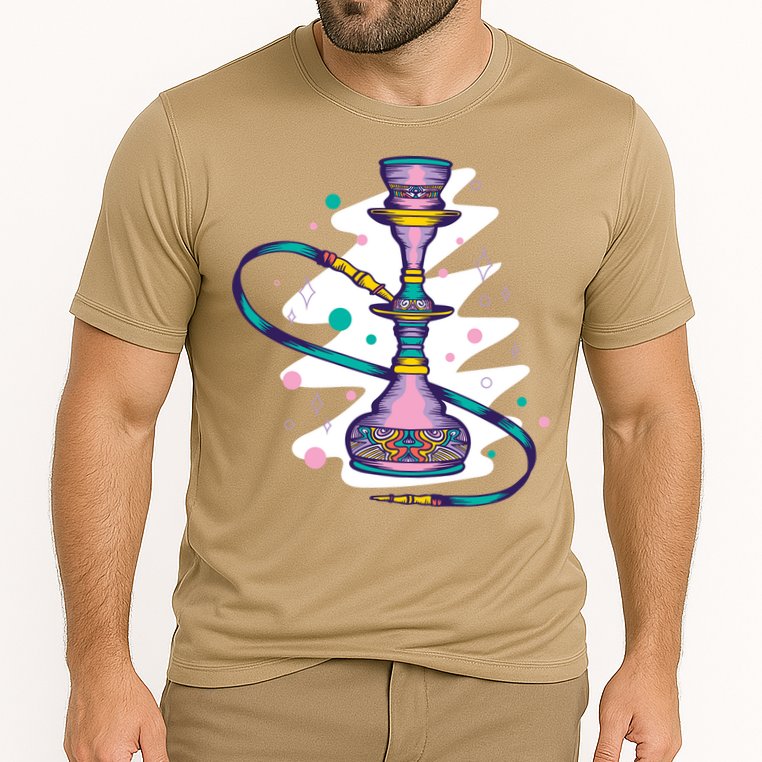 Colorful Hookah Cooling Performance Crew T-Shirt